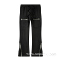 Autumn and winter American retro suede zipper trousers